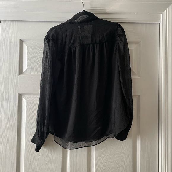 Black Bow Polka Dot Blouse - Picture 3 of 4